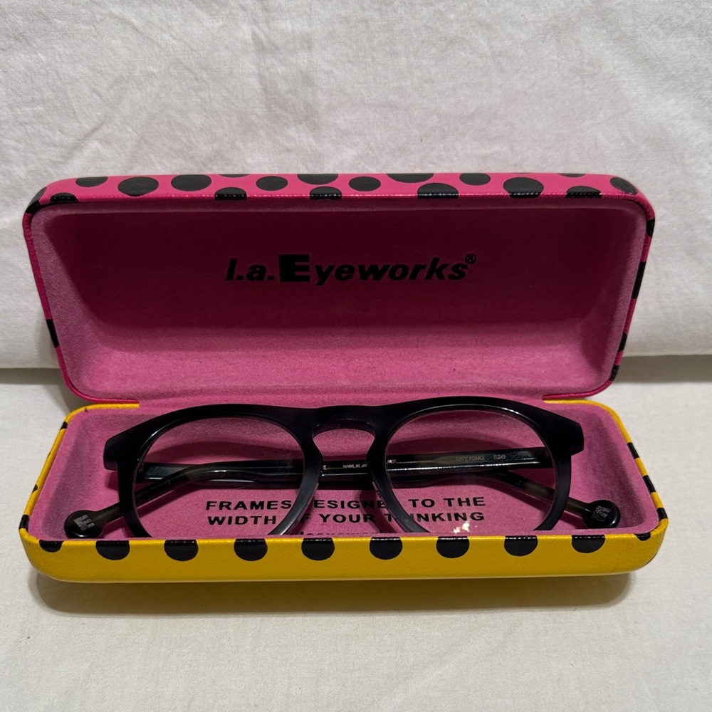 L.A Eyeworks blue and black tortoise Glasses